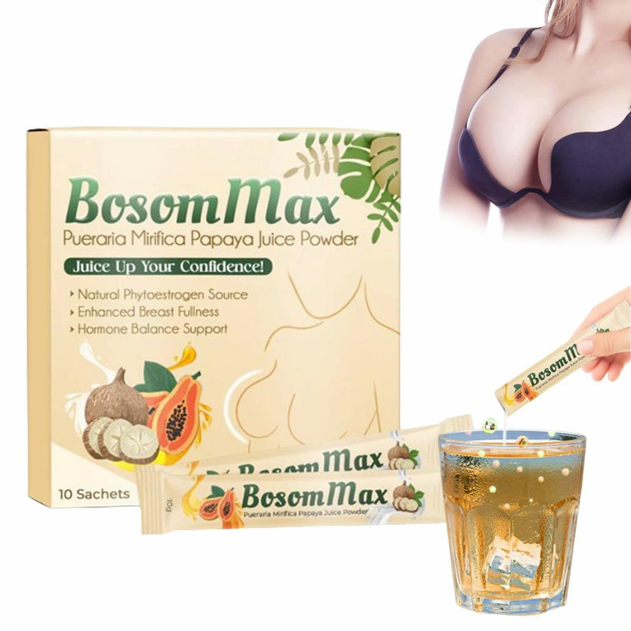 Poudre de jus de papaye Pueraria Mirifica BosomMax.