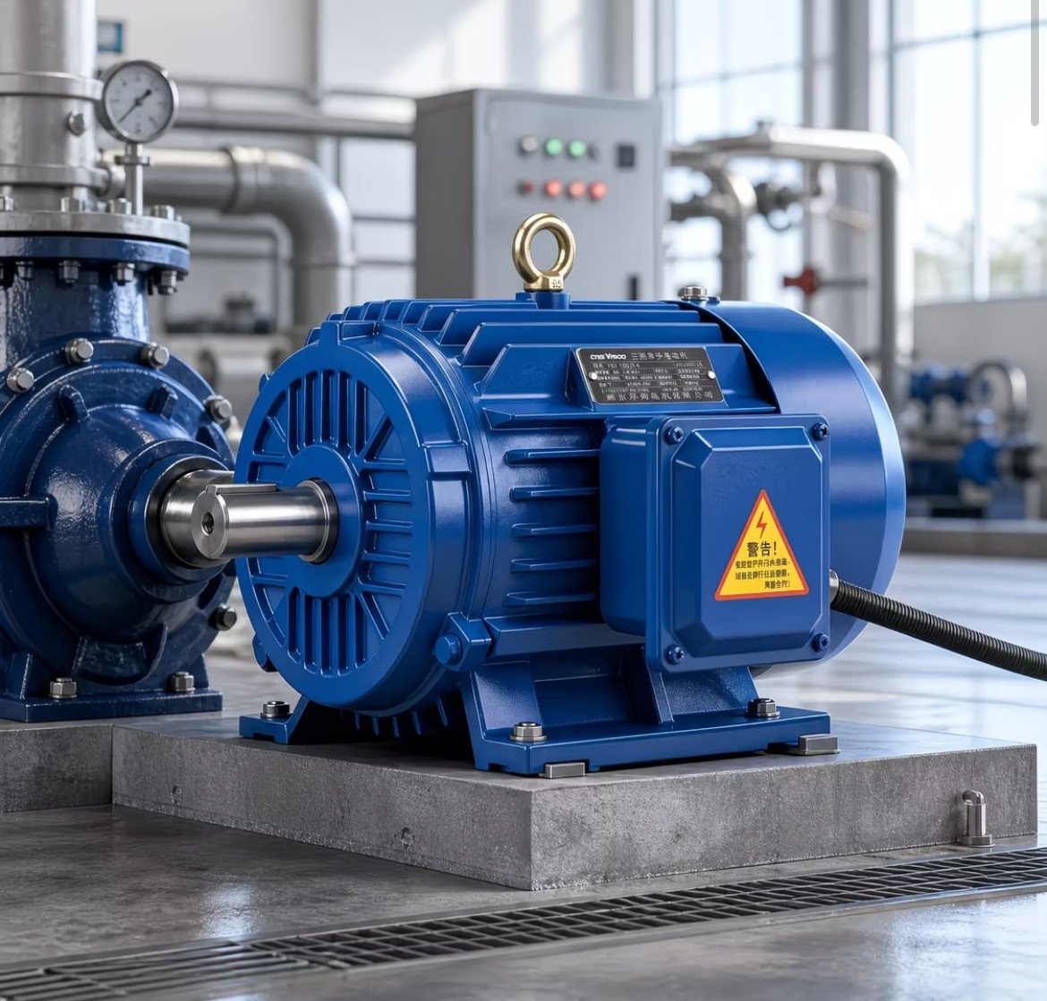 Moteur asynchrone triphasé haute puissance, type horizontal tout cuivre, 7,5 kW, 380 V - vitesse à deux niveaux