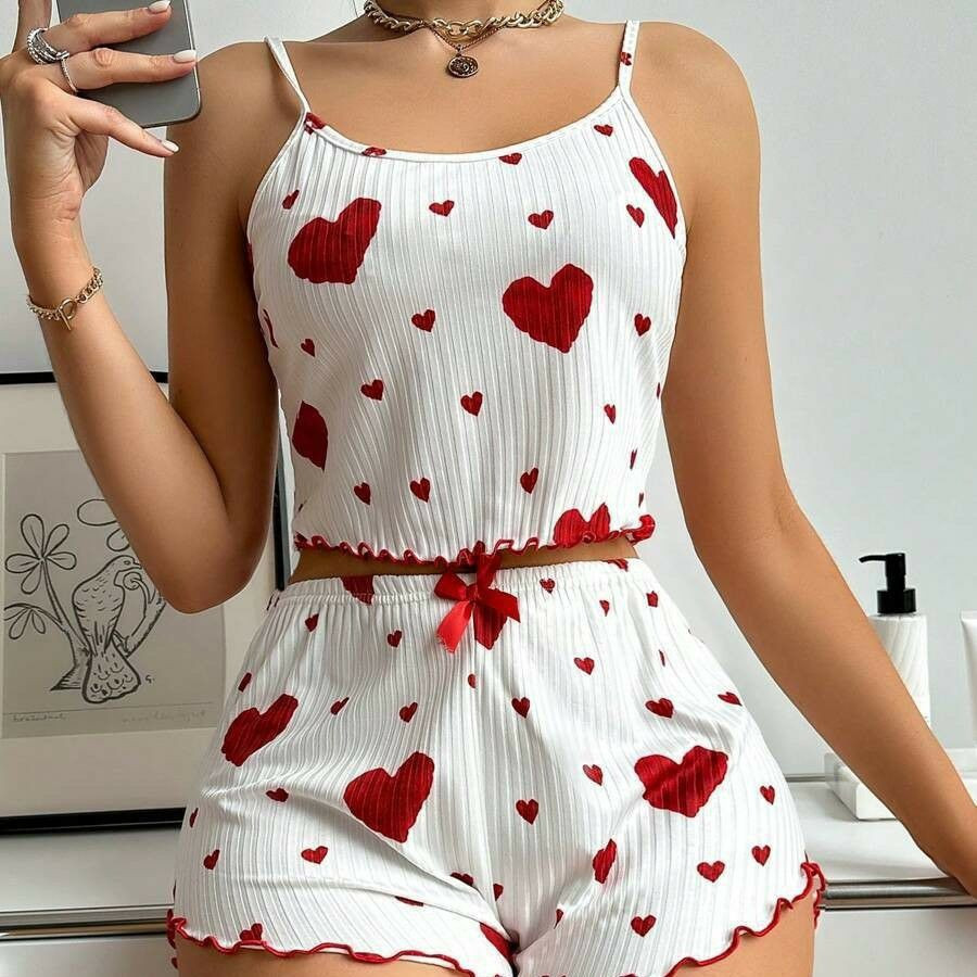 Pyjamas, ensemble de vêtements de nuit de maison de 2 pieces debardeurs  courts et shorts doux et decontracte pour femmes