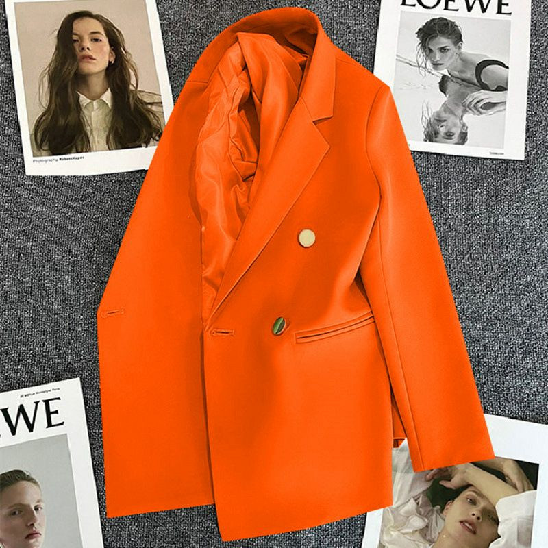Blazer veste décontractée à boucle métallique, style britannique, veste formelle small Suit  pour les femmes, haut de gamme