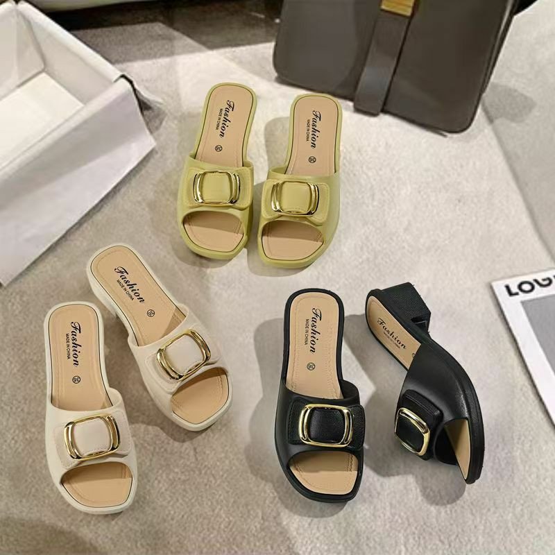 Sandales mules pour femmes, nouveau modèle tendance, polyvalentes et élégantes, idéales pour l’été et les sorties. Modèle à bride unique, style coréen, semelle épaisse et souple, antidérapante et rési