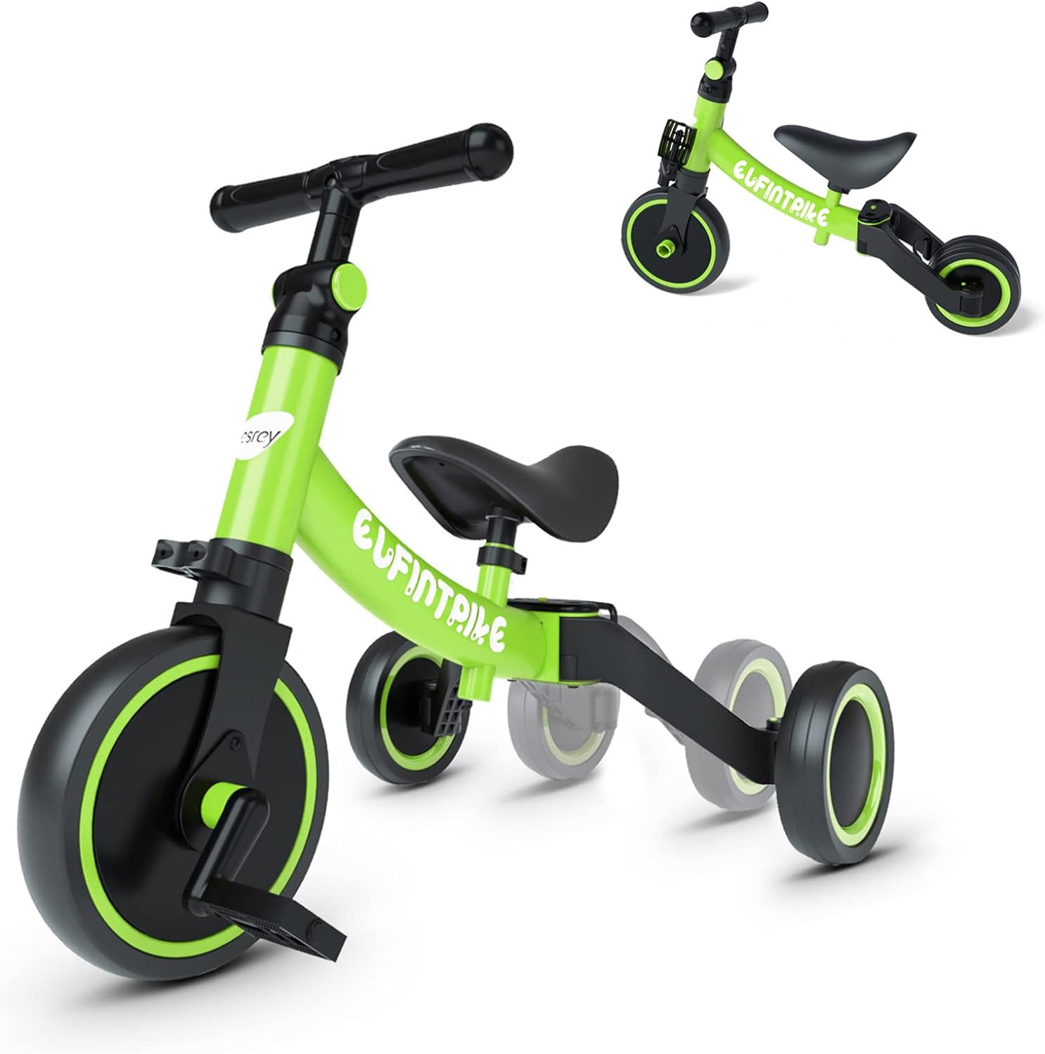 besrey 5 en 1 Tricycle Enfant bébé évolutif 1-4 Ans,Vélo Draisienne,Vélo sans Pédale